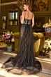 GLS by Gloria GL3587 Long Overskirt Geometric Glitter Dress