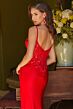 Elizabeth K GL3600 Embellished Corset Slit Skirt Dress