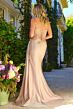 Elizabeth K GL3613 Side Tail Illusion Corset Lace-Up Dress