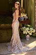 GLS by Gloria GL3614 Illusion Corset Spaghetti Straps Glitter Dress