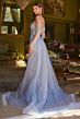 GLS by Gloria GL3616 Detachable Overskirt Geometric Glitter Dress