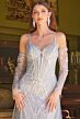 GLS by Gloria GL3616 Detachable Overskirt Geometric Glitter Dress