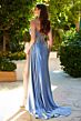 Elizabeth K GL3619 Spaghetti Strap Beaded Bodice Sweetheart Neck Dress