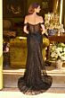 Elizabeth K GL3620 High Slit Illusion Corset Glitter Dress