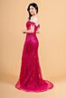 Elizabeth K GL3620 High Slit Illusion Corset Glitter Dress