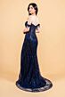 Elizabeth K GL3620 High Slit Illusion Corset Glitter Dress