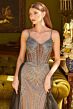 GLS by Gloria GL3622 Long Overskirt Geometric Sparkle Dress