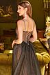 GLS by Gloria GL3622 Long Overskirt Geometric Sparkle Dress