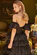 GLS by Gloria GL3626 Ruffle Skirt Detachable Sleeves Corset Dress