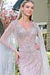Elizabeth K GL3664 Cape Sleeve Embellished Dusty Rose Dress
