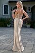 Elizabeth K GL3679 High Slit Strapless Lace-Up Dress