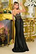Elizabeth K GL3679 High Slit Strapless Lace-Up Dress