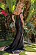 Elizabeth K GL3689 Dusty Blue Slit Skirt Off The Shoulder Dress