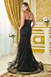 Elizabeth K GL3692 Black Embellished Lace-Up Dress