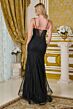 Elizabeth K GL3697 Mocha Gold Embellished High Slit Dress