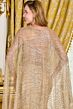 Elizabeth K GL3698 Champagne Embellished with Cape Dress