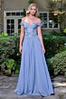 Elizabeth K GL3738 Black Off The Shoulder A-Line Dress