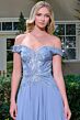 Elizabeth K GL3738 Black Off The Shoulder A-Line Dress