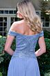 Elizabeth K GL3738 Black Off The Shoulder A-Line Dress