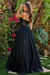 Elizabeth K GL3750 Black Spaghetti Strap A-Line Dress