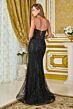Elizabeth K GL3781 Black Beaded Strapless Dress