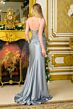 Elizabeth K GL3807 Spaghetti Strap High Slit with Side Tail Dress