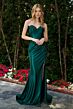 Elizabeth K GL3853 Black Peak-A-Boo Neckline Strapless Dress