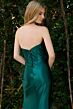 Elizabeth K GL3853 Black Peak-A-Boo Neckline Strapless Dress