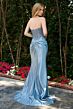 GLS by Gloria GL3858 Slate Blue Satin Skirt Strapless Dress