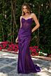 GLS by Gloria GL3858 Slate Blue Satin Skirt Strapless Dress