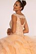 Elizabeth K GL1600 Bateau Neck Ruffle Skirt Cutout Sweet 16 Gown