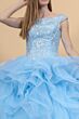 Elizabeth K GL1600 Bateau Neck Ruffle Skirt Cutout Sweet 16 Gown