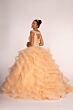 Elizabeth K GL1600 Bateau Neck Ruffle Skirt Cutout Sweet 16 Gown