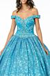 Elizabeth K GL1821 Beaded Bodice Off The Shoulder Sweet 16 Gown