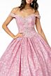 Elizabeth K GL1821 Beaded Bodice Off The Shoulder Sweet 16 Gown