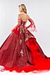 Elizabeth K GL1912 Pleated Skirt Bell Sleeve Quinceanera Gown