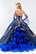 Elizabeth K GL1912 Pleated Skirt Bell Sleeve Quinceanera Gown