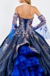 Elizabeth K GL1912 Pleated Skirt Bell Sleeve Quinceanera Gown