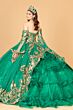 Elizabeth K GL1914 Bell Sleeve Ruffle Skirt Quinceanera Dress