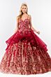 Elizabeth K GL1927 Ruffle Peplum Back Bow Sweet 16 Dress