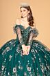 Elizabeth K GL1944 Gauntlet Sleeve Sweetheart Neck Quinceanera Gown