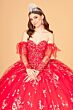 Elizabeth K GL1944 Gauntlet Sleeve Sweetheart Neck Quinceanera Gown