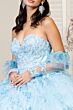 Elizabeth K GL1944 Gauntlet Sleeve Sweetheart Neck Quinceanera Gown