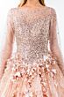 Elizabeth K GL1963 Long Sleeve Sheer Neck Sequin Sweet 16 Gown