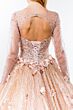 Elizabeth K GL1963 Long Sleeve Sheer Neck Sequin Sweet 16 Gown