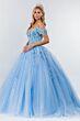 Elizabeth K GL1969 Floral Applique Bodice Cold-Shoulder Sweet 16 Dress