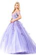 Elizabeth K GL1969 Floral Applique Bodice Cold-Shoulder Sweet 16 Dress