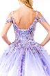 Elizabeth K GL1969 Floral Applique Bodice Cold-Shoulder Sweet 16 Dress