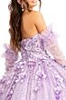 Elizabeth K GL1986 Gauntlet Sleeve Sweetheart Neck Quinceanera Gown