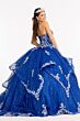 Elizabeth K GL1987 Strapless Tiered Skirt Quinceanera Gown